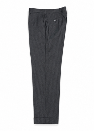 Ermenegildo Zegna Mens Gray Pinstripe Notch Lapel Classic Fit 3-Roll-2.5 Wool Suit - 38R