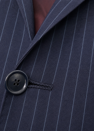 Pal Zileri Mens Navy Pinstripe Notch Lapel Classic Fit 2-button Wool Suit - 38S