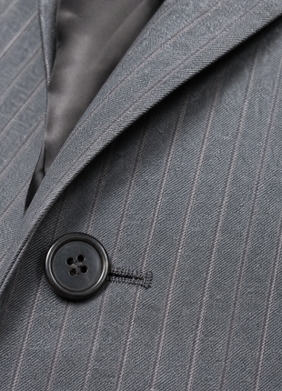 Pal Zileri Mens Gray Pinstripe Notch Lapel Classic Fit 2-button Wool Suit - 40R