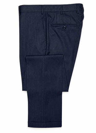 Isaia Mens Dark Blue Micro Shadow Stripe Notch Lapel Classic Fit 2-Button Wool Suit - 42R