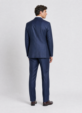 Isaia Mens Dark Blue Micro Shadow Stripe Notch Lapel Classic Fit 2-Button Wool Suit - 42R
