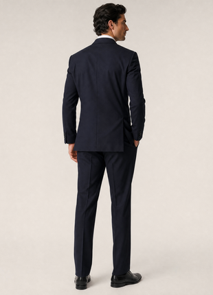 Versace 1969 Abbigliamento Sportivo SRL Mens Solid Black Notch Lapel Classic Fit 2-button Stretch Suit - 40R