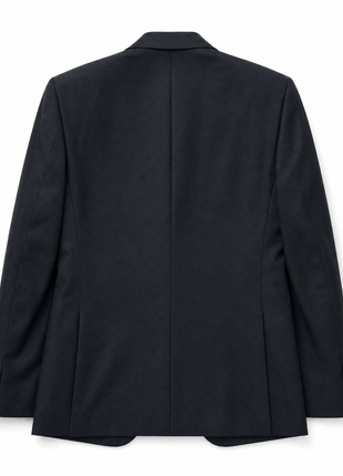Giovanni Bresciani Mens Solid Black Notch Lapel Slim Fit 2-Button Wool Suit - 48R