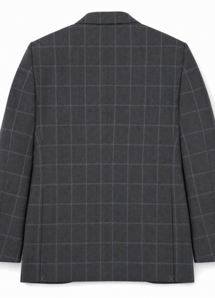 Italiano Mens Gray Check 100% Zegna Wool Slim Fit 2 Piece Suit