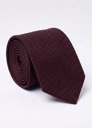 Letteriello Dark Burgundy Woven Grenadine Silk Neck Tie