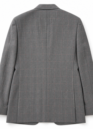 Sartoria Partenopea Mens Gray Glen Plaid Windowpane Wide Notch Lapel Classic Fit 3-Button Wool Suit - 40R