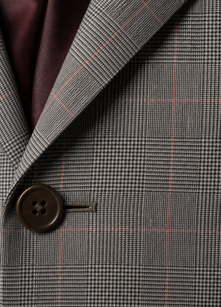 Sartoria Partenopea Mens Gray Glen Plaid Windowpane Wide Notch Lapel Classic Fit 3-Button Wool Suit - 40R