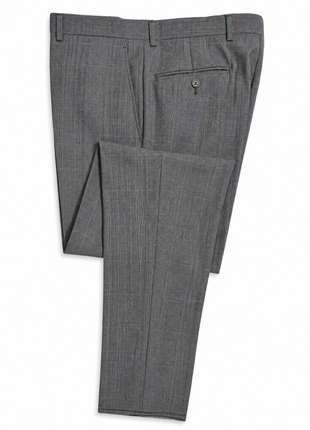 Sartoria Partenopea Mens Gray Glen Plaid Windowpane Wide Notch Lapel Classic Fit 3-Button Wool Suit - 40R