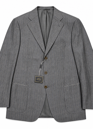 Sartoria Partenopea Mens Gray Pinstripe Notch Lapel Classic Fit 3-button Wool Suit - 42R