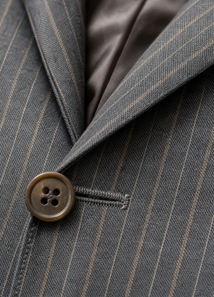 Sartoria Partenopea Mens Gray Pinstripe Notch Lapel Classic Fit 3-button Wool Suit - 42R