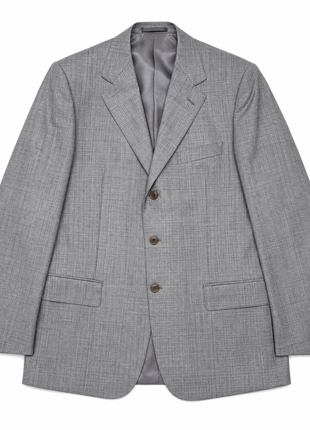 Sartoria Partenopea Mens Gray Windowpane Notch Lapel Classic Fit 3-Button Wool Mohair Silk Suit - 42L