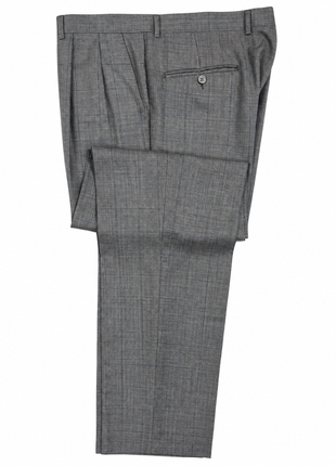 Sartoria Partenopea Mens Gray Windowpane Notch Lapel Classic Fit 3-Button Wool Mohair Silk Suit - 40R