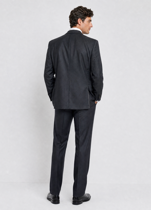 Sartoria Partenopea Mens Charcoal Gray Weave Wide Notch Lapel Classic Fit 3-button Wool Suit - 52R