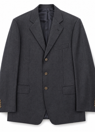 Sartoria Partenopea Mens Charcoal Gray Weave Wide Notch Lapel Classic Fit 3-button Wool Suit - 52R