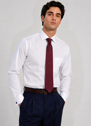 Letteriello Dark Red Woven Grenadine Silk Neck Tie