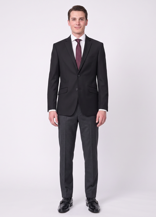 Raphael Slim Fit Solid Black Two Button Blazer Sportcoat