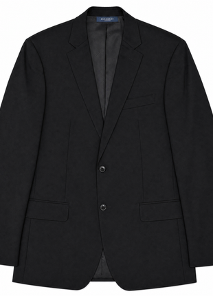 Burberry London Mens Solid Black Notch Lapel Slim Fit 2-Button Wool Suit - 42R