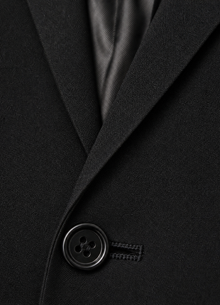 Burberry London Mens Solid Black Notch Lapel Slim Fit 2-Button Wool Suit - 42R