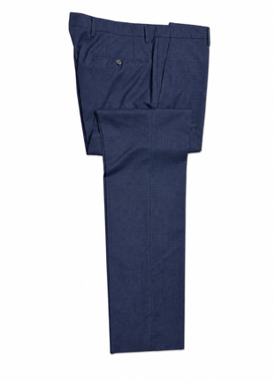 Burberry London Mens Navy Blue Micro Check Notch Lapel Slim Fit 2-Button Wool Suit - 44R