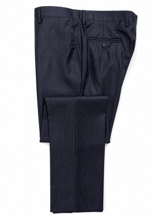 Roberto Cavalli Mens Dark Blue Tonal Stripe Notch Lapel Slim Fit 2-button Wool Suit - 40S