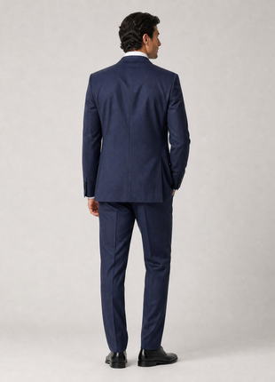 Roberto Cavalli Mens Blue Tonal Pinstripe Notch Lapel Classic Fit 2-button Wool Suit - 46R
