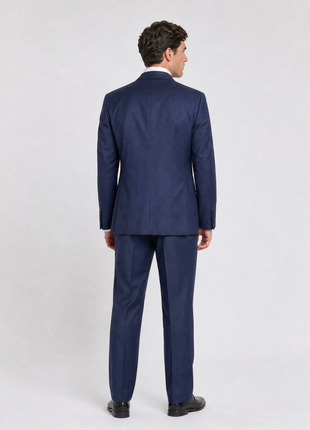 Roberto Cavalli Mens Blue Tonal Pinstripe Notch Lapel Classic Fit 2-button Wool Suit - 40S