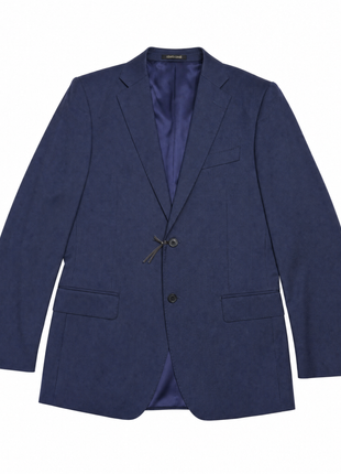 Roberto Cavalli Mens Blue Tonal Pinstripe Notch Lapel Classic Fit 2-button Wool Suit - 40S
