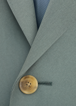 Sartoria Mazara Sage Green Slim Fit Notch Lapel Patch Pockets Wool Stretch 2-Button Suit