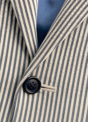 Blujacket Mens Grey Subalpino Cotton Regular Fit Seersucker Suit