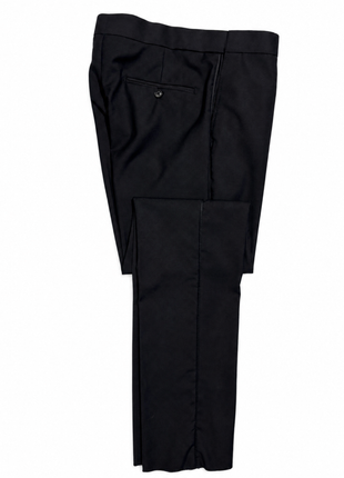 Profile Black Solid Black Satin Notch Lapel Slim Fit 2-Button Tuxedo - 44S
