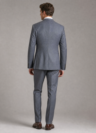Polo Ralph Lauren Mens Gray Pinstriped Notch Lapel Custom Fit 3-Piece Wool Suit - 38R
