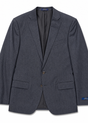 Polo Ralph Lauren Mens Gray Pinstriped Notch Lapel Slim Fit 2-Button Wool Suit - 38R
