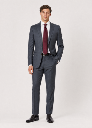 Polo Ralph Lauren Mens Gray Pinstriped Notch Lapel Slim Fit 2-Button Wool Suit - 38R
