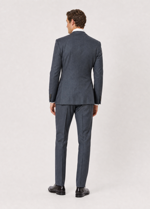 Polo Ralph Lauren Mens Gray Pinstriped Notch Lapel Slim Fit 2-Button Wool Suit - 38R