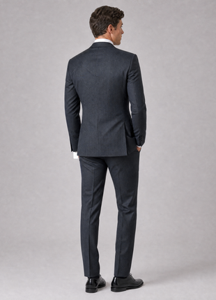 Polo Ralph Lauren Mens Dark Gray Pinstriped Notch Lapel Slim Fit 3-Piece Wool Suit - 38R