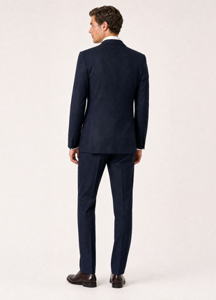 Zarconi Black Tonal Stripe Classic Fit Peak Lapel Wool 2-Button Suit 38R