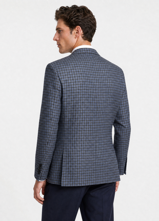 Luigi Baldo Blue & Black Glen Plaid Classic Fit Cashmere 2-Button Sport Coat 42R