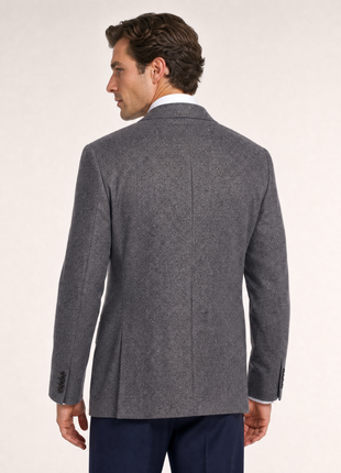 Luigi Baldo Brown Herringbone Notch Lapel Slim Fit 2-Button Cashmere Sport Coat