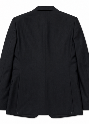 Ralph Lauren Purple Label Mens Black Herringbone Notch Lapel Slim Fit 3-Piece Wool Suit - 38R