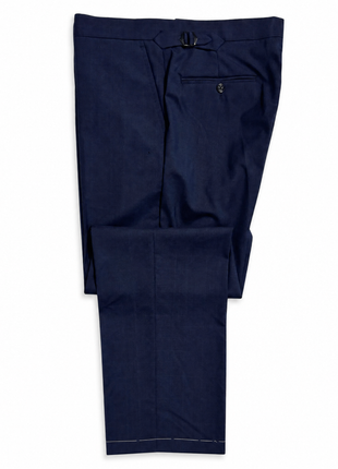 Ralph Lauren Purple Label Mens Navy Windowpane Notch Lapel Slim Fit 2-Button Wool Suit - 44R