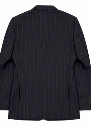 Ralph Lauren Purple Label Mens Charcoal Chalk Stripe Notch Lapel Slim Fit 3-Piece Cashmere Suit - 38L