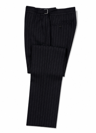 Ralph Lauren Purple Label Mens Charcoal Chalk Stripe Notch Lapel Slim Fit 3-Piece Cashmere Suit - 38L