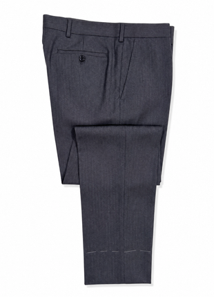 Ralph Lauren Purple Label Mens Charcoal Herringbone Notch Lapel Classic Fit 4-Button Wool Suit - 38L