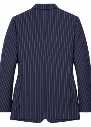 Ralph Lauren Purple Label Mens Navy Pinstripe Peak Lapel Slim Fit Double-Breasted Wool Suit - 38L
