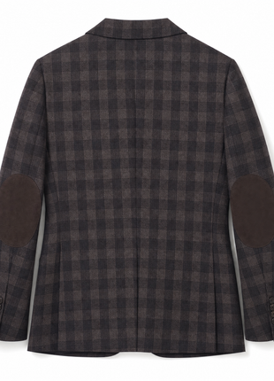 Joe New York Espresso Brown Glen Plaid Pure Wool  Classic Fit 2-Button Sport Coat 42R