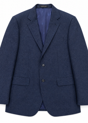 Avi Rossini by Sartoria Partenopea  Navy Blue Shantung Weave Classic Fit Silk Wool Blend 3-Button Sport Coat 42R