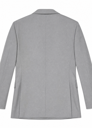 Ralph Lauren Purple Label Mens Solid Gray Peak Lapel Slim Fit Double-Breasted Wool Suit - 38R