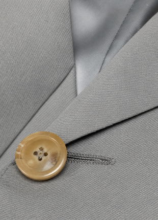 Ralph Lauren Purple Label Mens Solid Gray Peak Lapel Slim Fit Double-Breasted Wool Suit - 38R