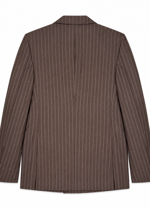 Ralph Lauren Purple Label Mens Brown Pinstripe Peak Lapel Slim Fit Double-Breasted Wool Suit - 38R
