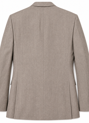 Ralph Lauren Purple Label Taupe Gray Heathered Peak Lapel Slim Fit Double-Breasted Wool Suit - 38R